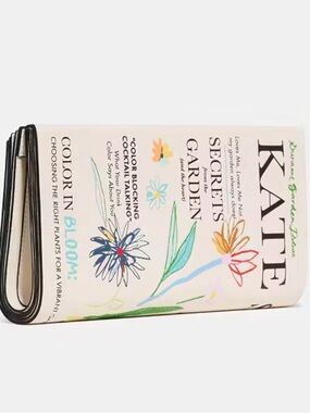 💐Kate Spade Floral Magazine Clutch — Cream with Multicolor Blooms 💐